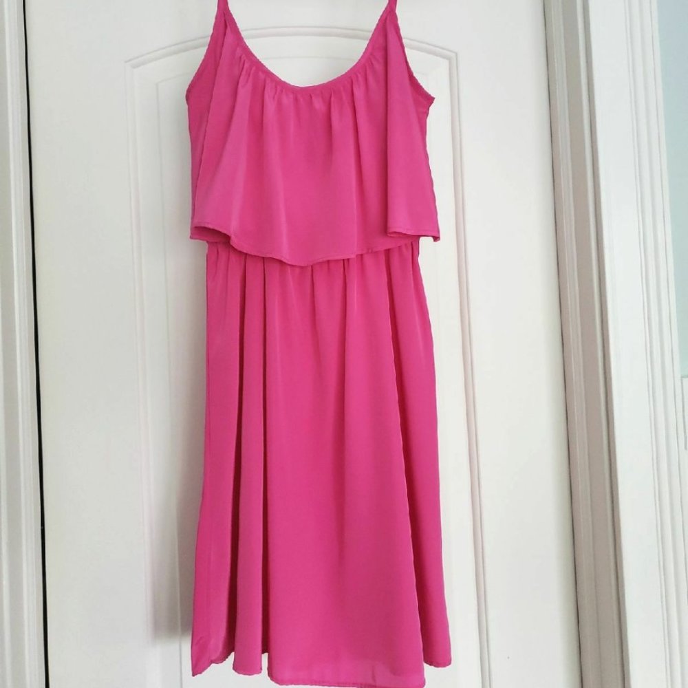 Ruffle top pink dress